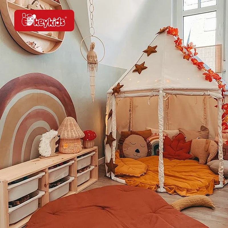 2024 Popular Indoor Portable Kids Octagonal Castle Play Tent For Home Decor W08L138